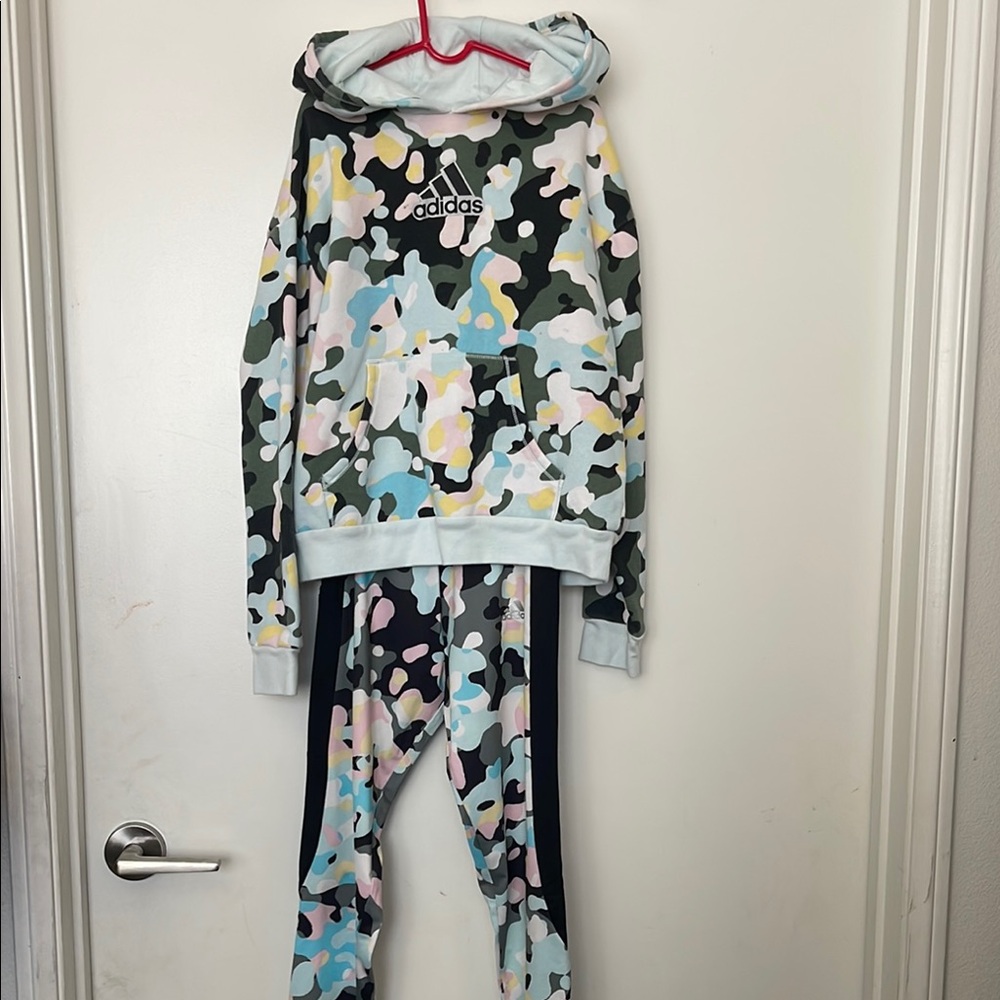 Adidas Abstract Camo Joggers Light Blue Black White